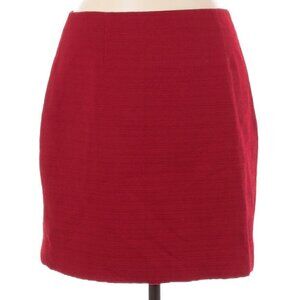 Tahari Little Red Textured Cotton Blend Mini Skirt